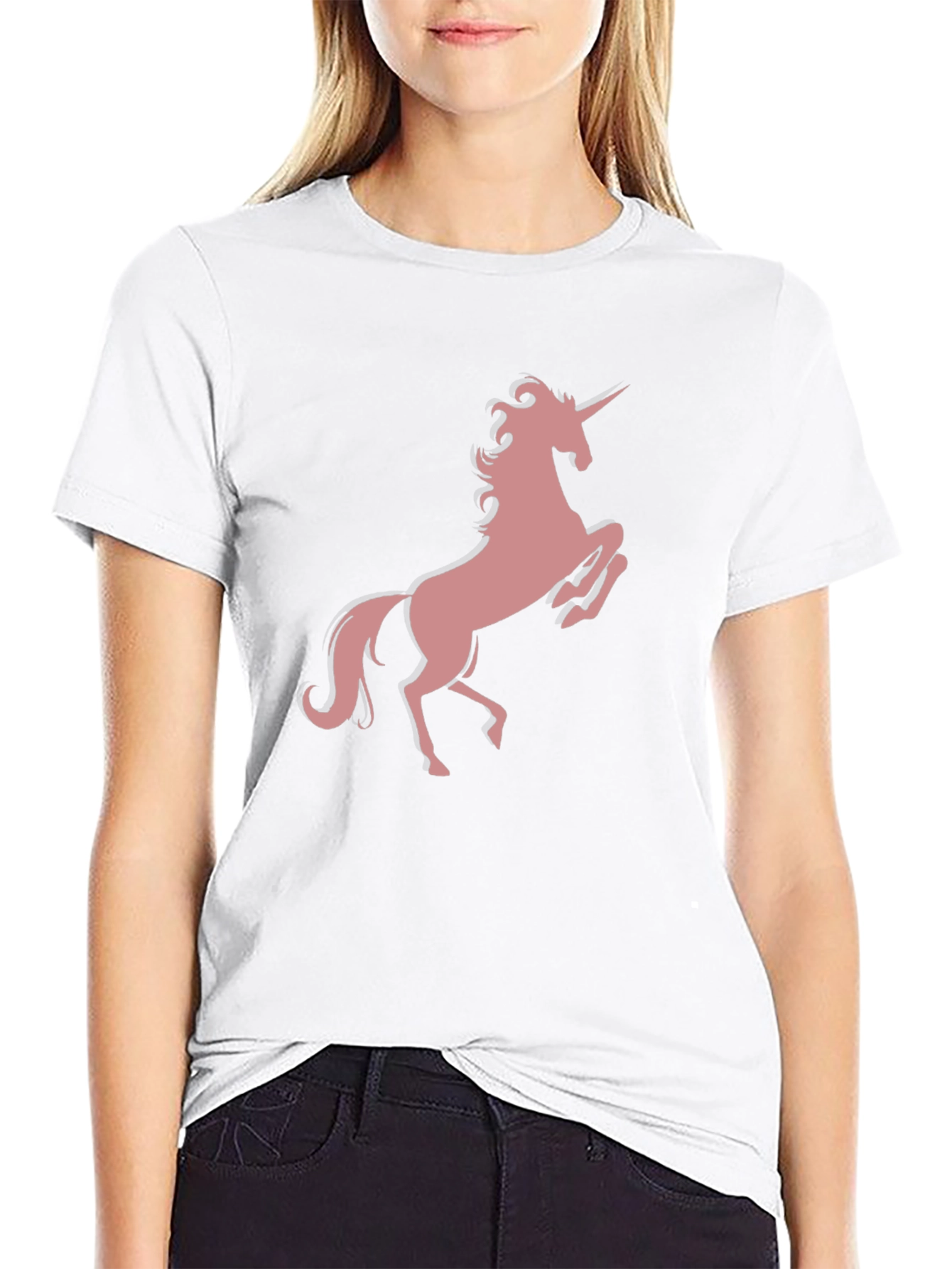 Unicorn Graphic Print T-Shirt - Black