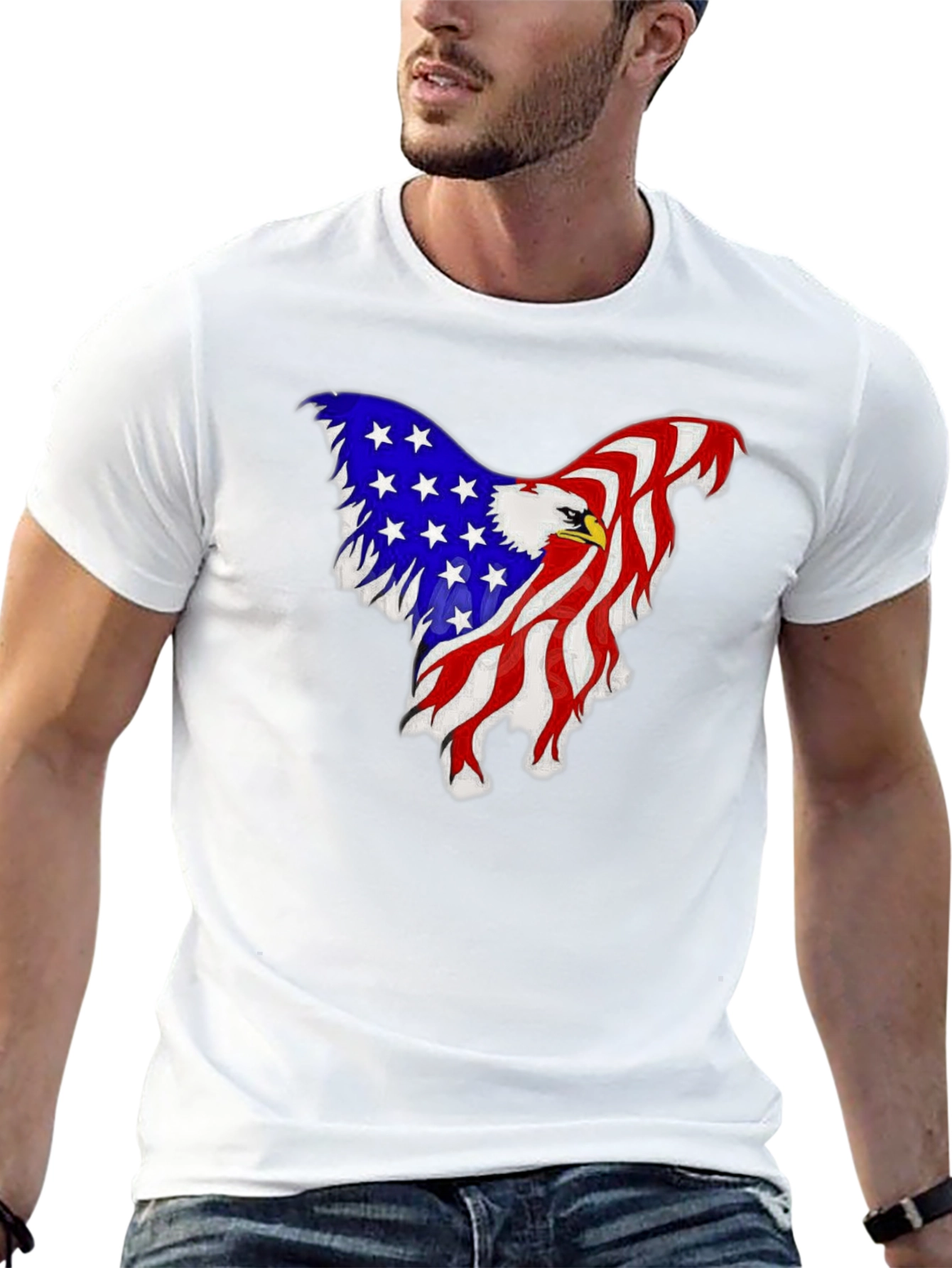 American Eagle Flag Graphic Tee - Patriotic Mens Shirt