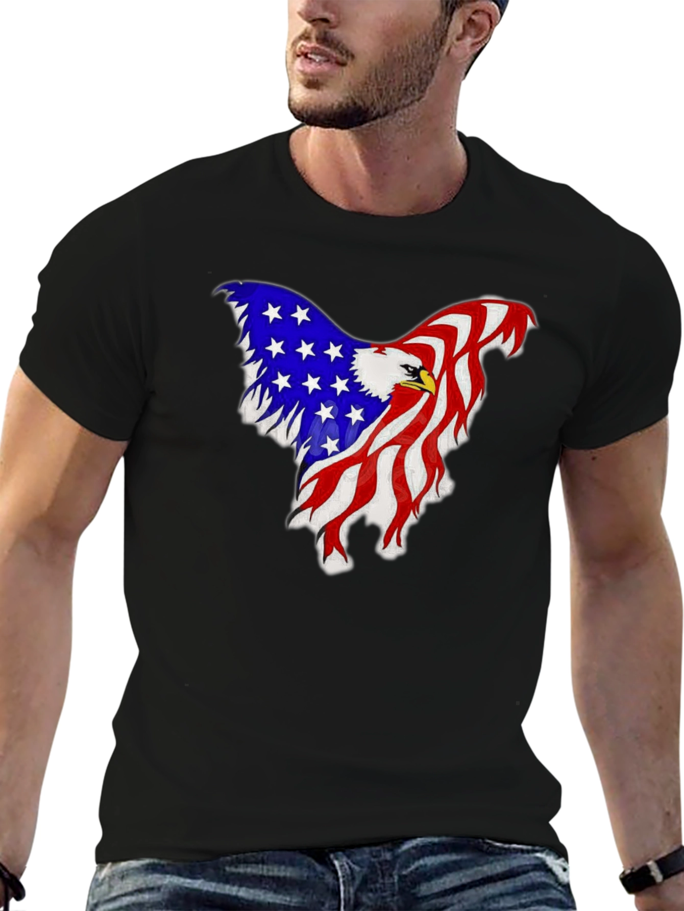 American Eagle Flag Graphic Tee - Patriotic Mens Shirt