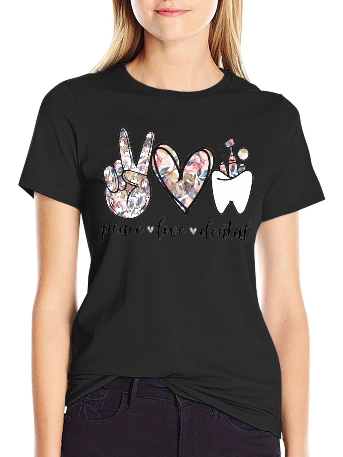Peace Love Dental T-Shirt - Dentist Gift