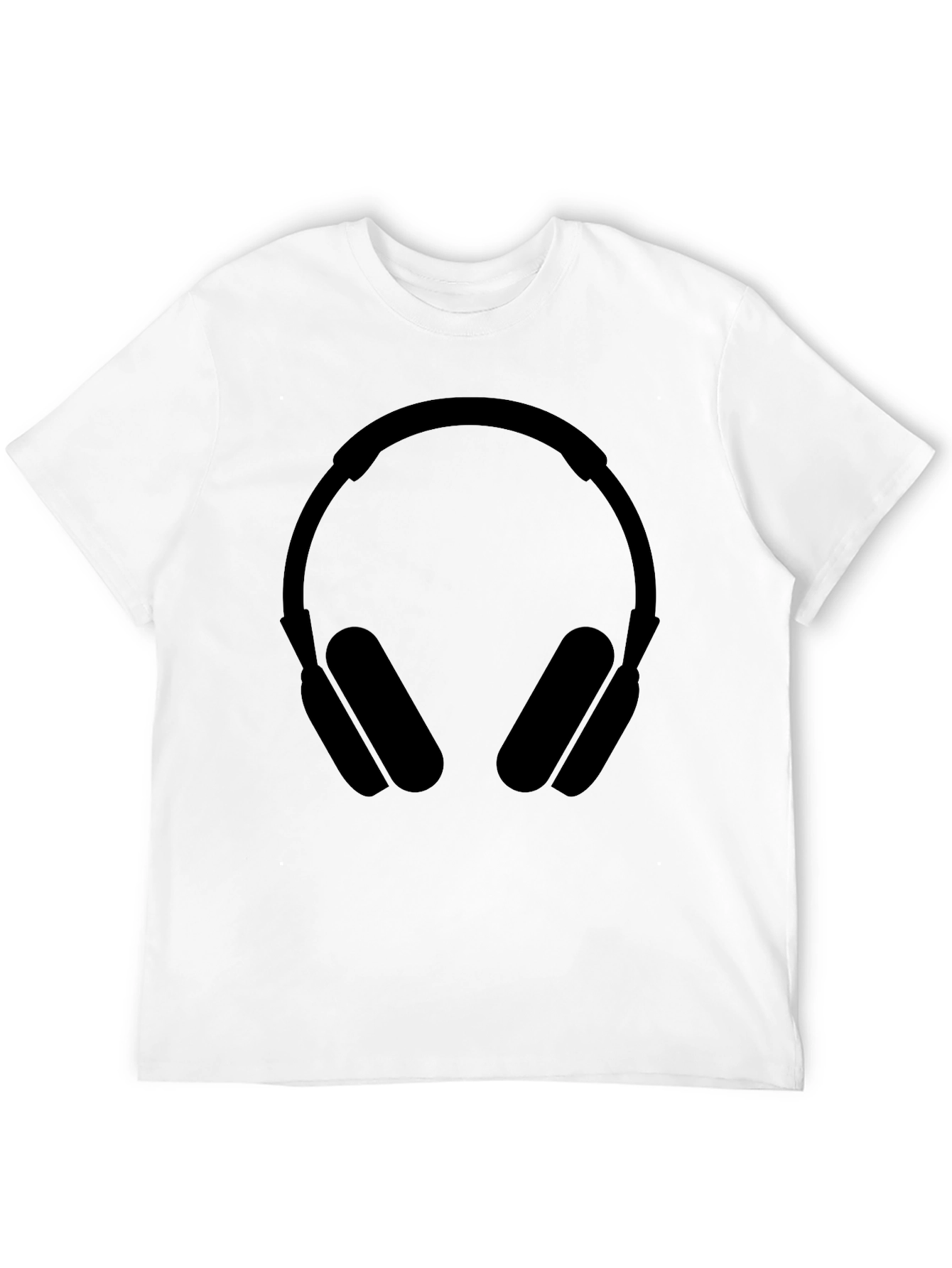 Black T-Shirt with Headphone Graphic