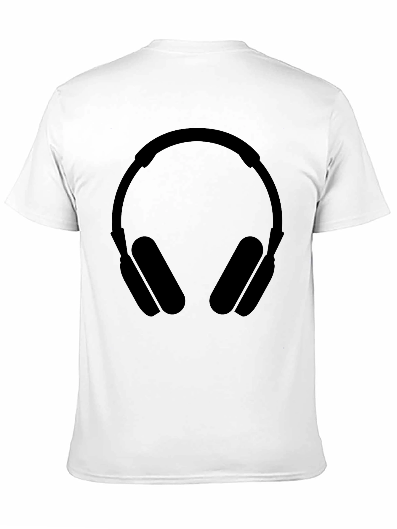 Black T-Shirt with Headphone Graphic