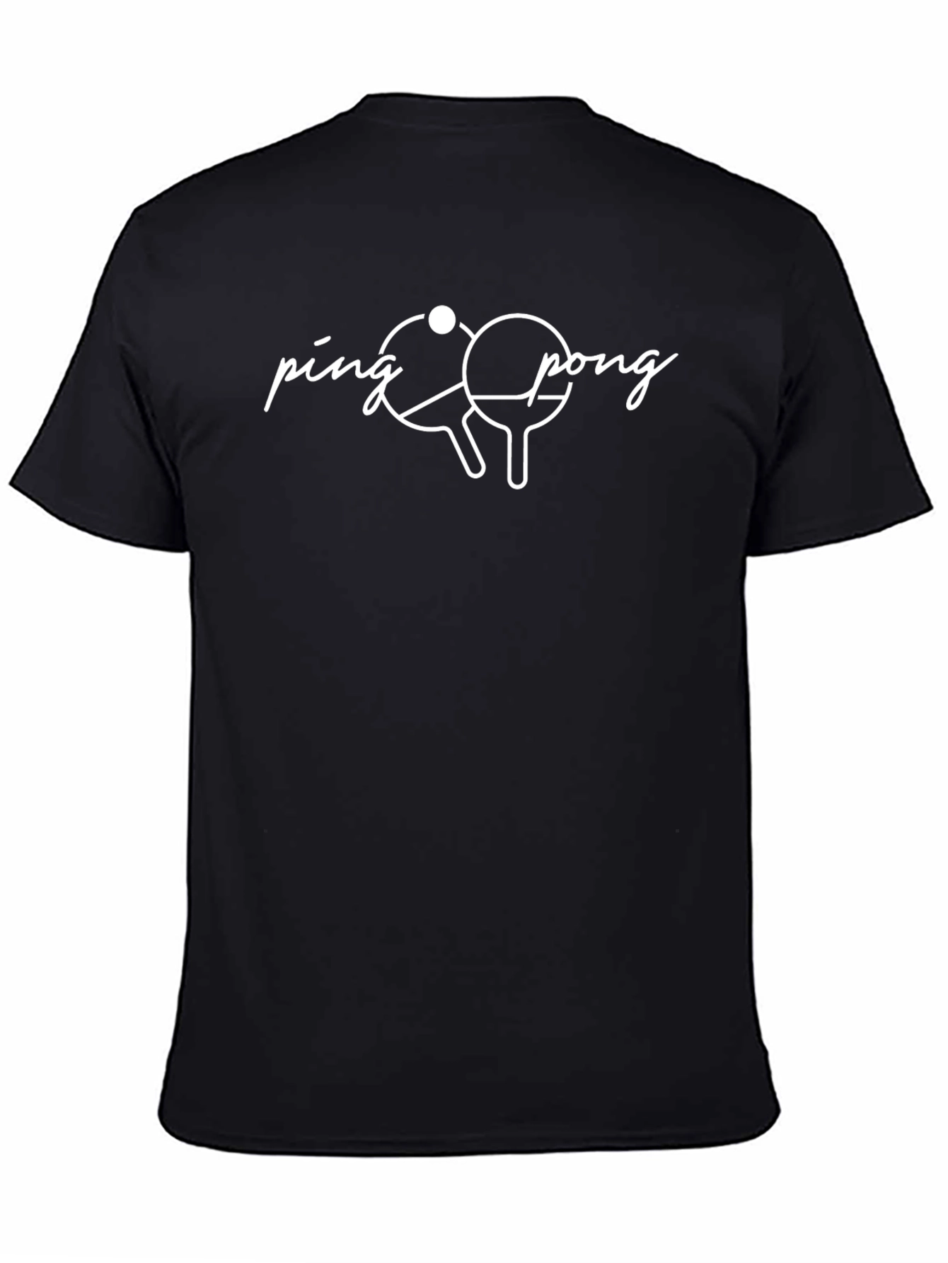 Ping Pong Graphic Tee - Black Cotton T-Shirt