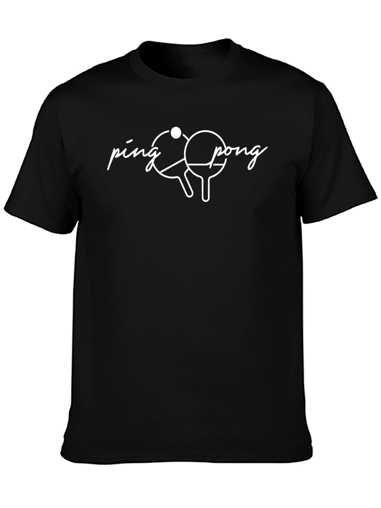 Ping Pong Graphic Tee - Black Cotton T-Shirt