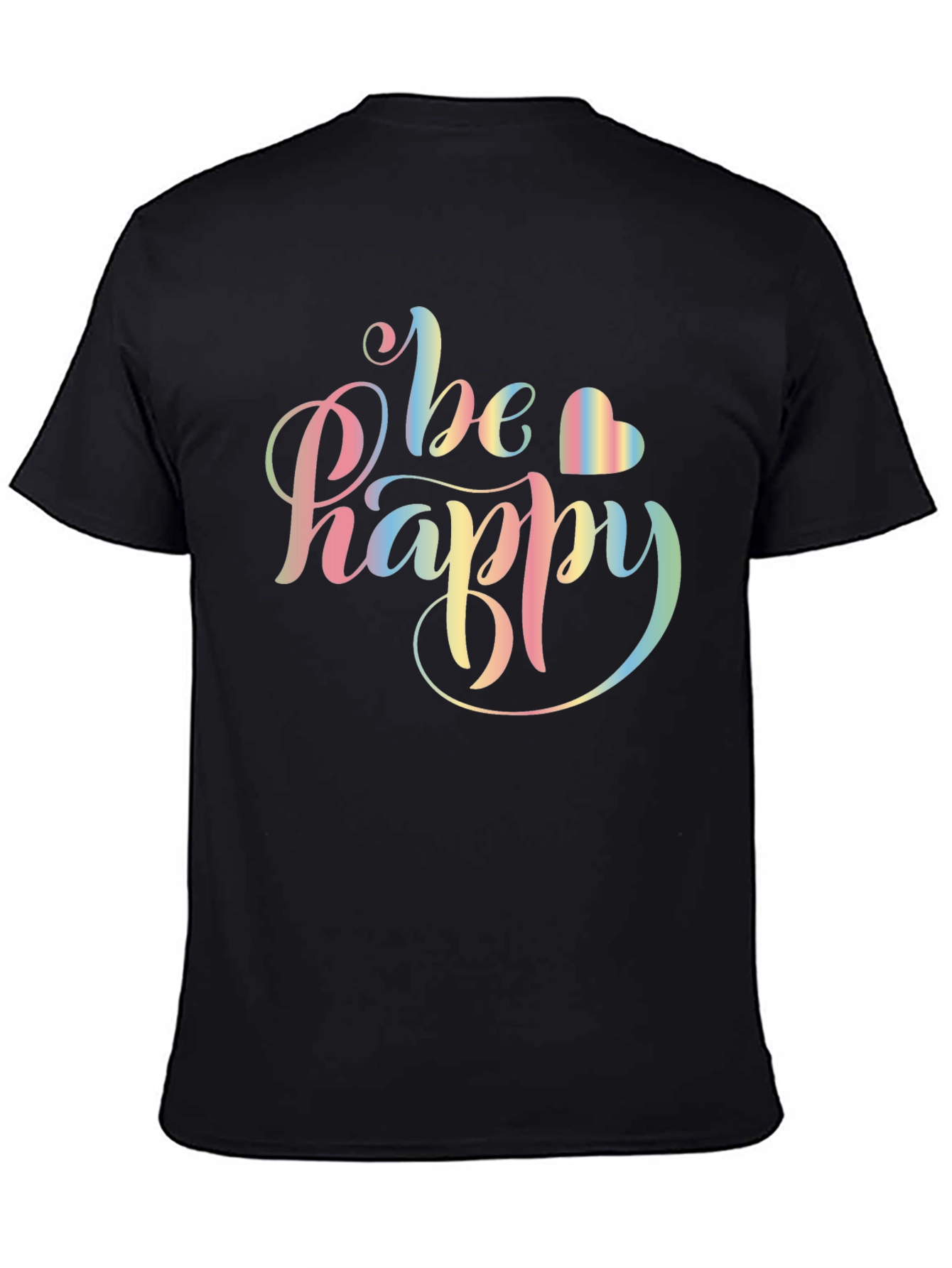 Be Happy Rainbow Graphic T-Shirt