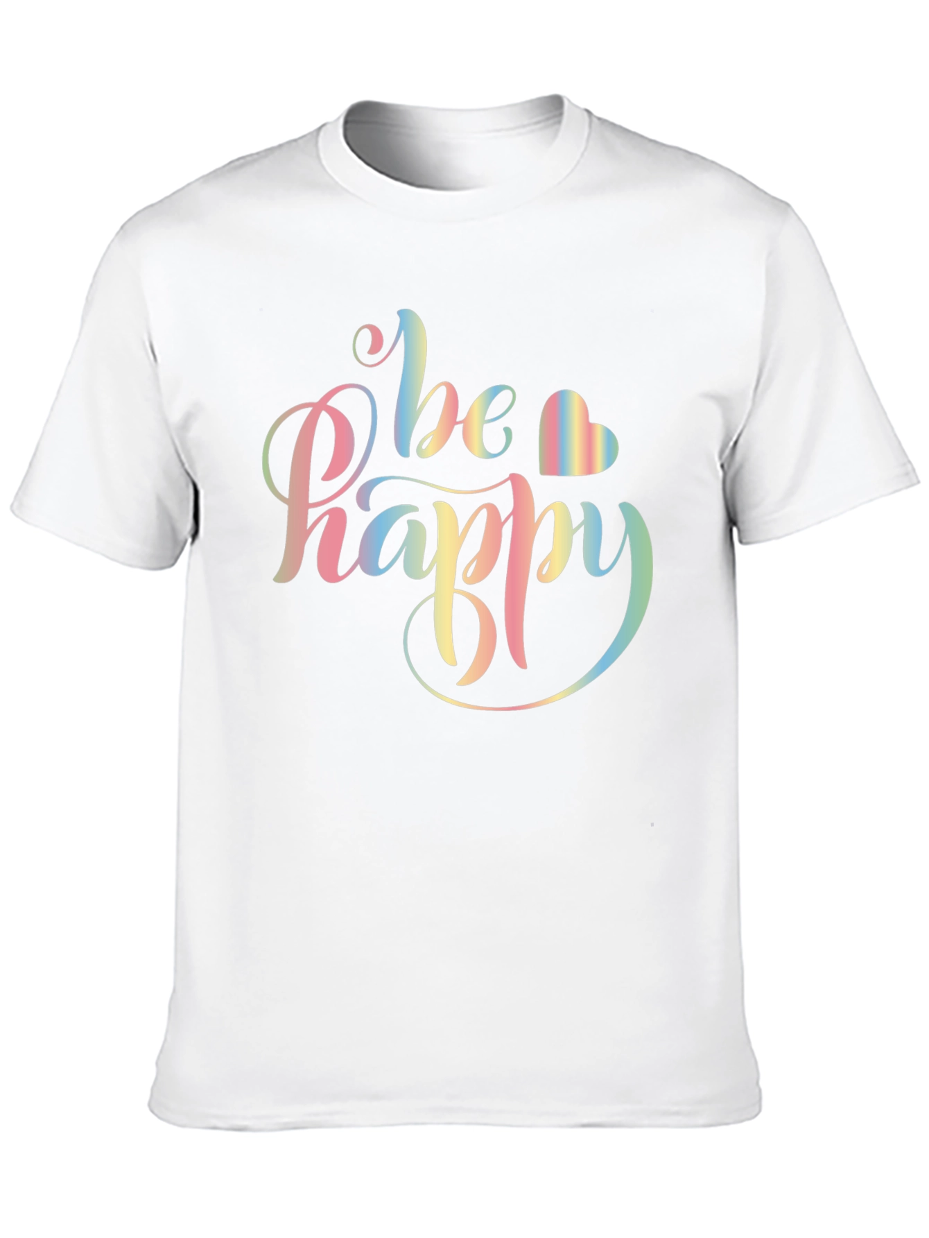 Be Happy Rainbow Graphic T-Shirt