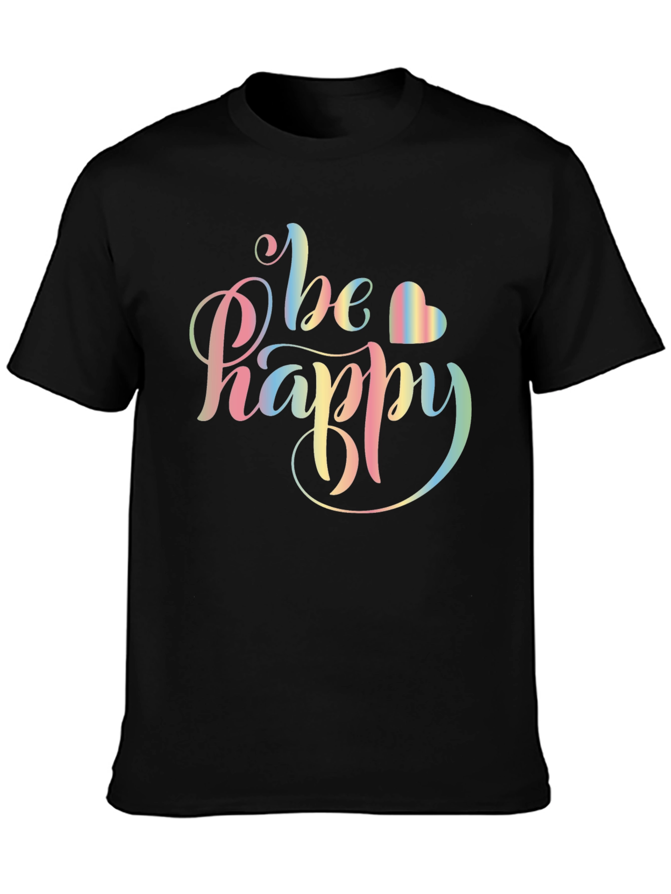 Be Happy Rainbow Graphic T-Shirt