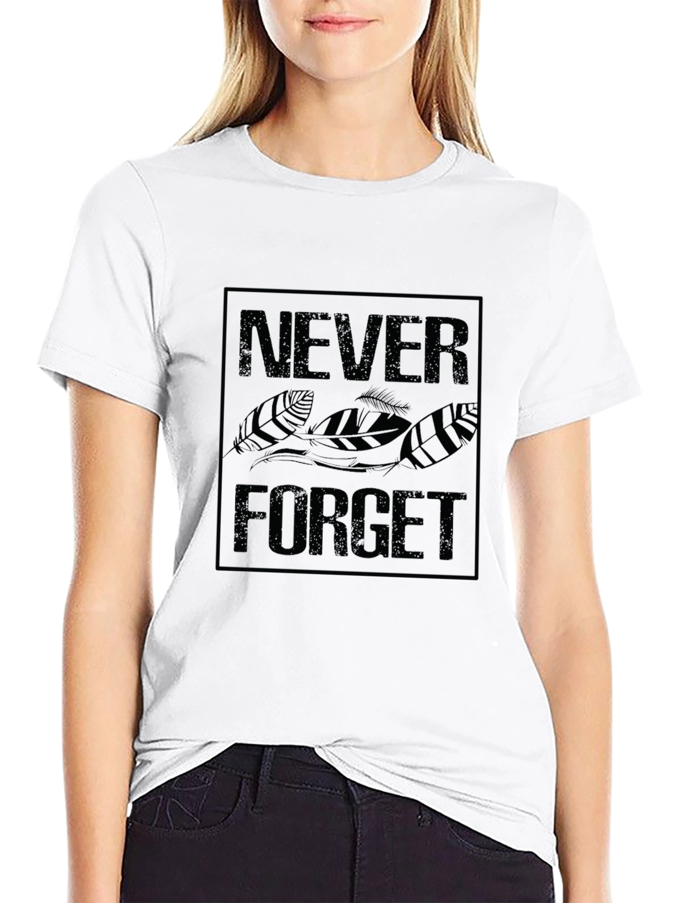 Never Forget Graphic Tee - Black Cotton T-Shirt