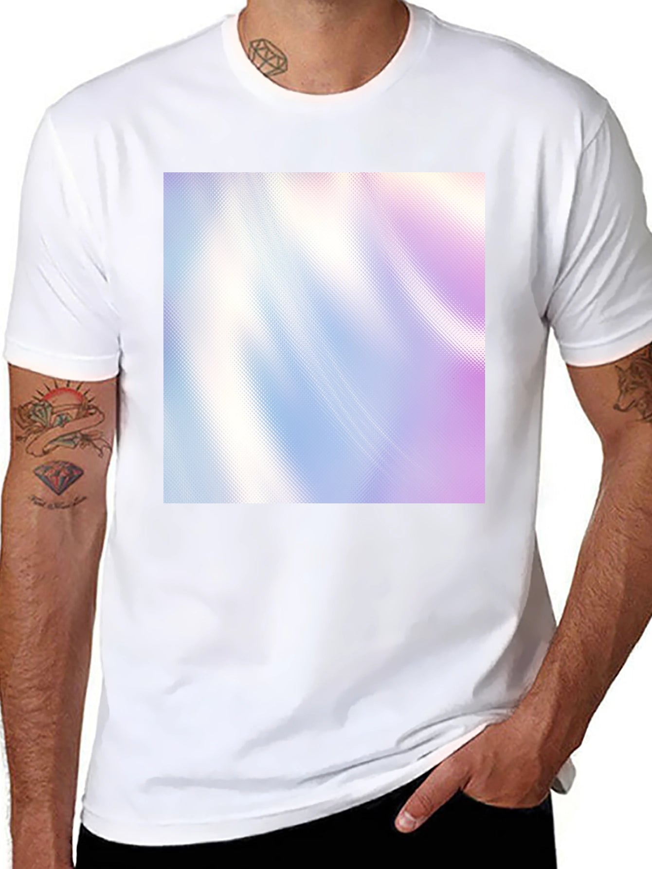 Modern Abstract Graphic Print Black T-Shirt