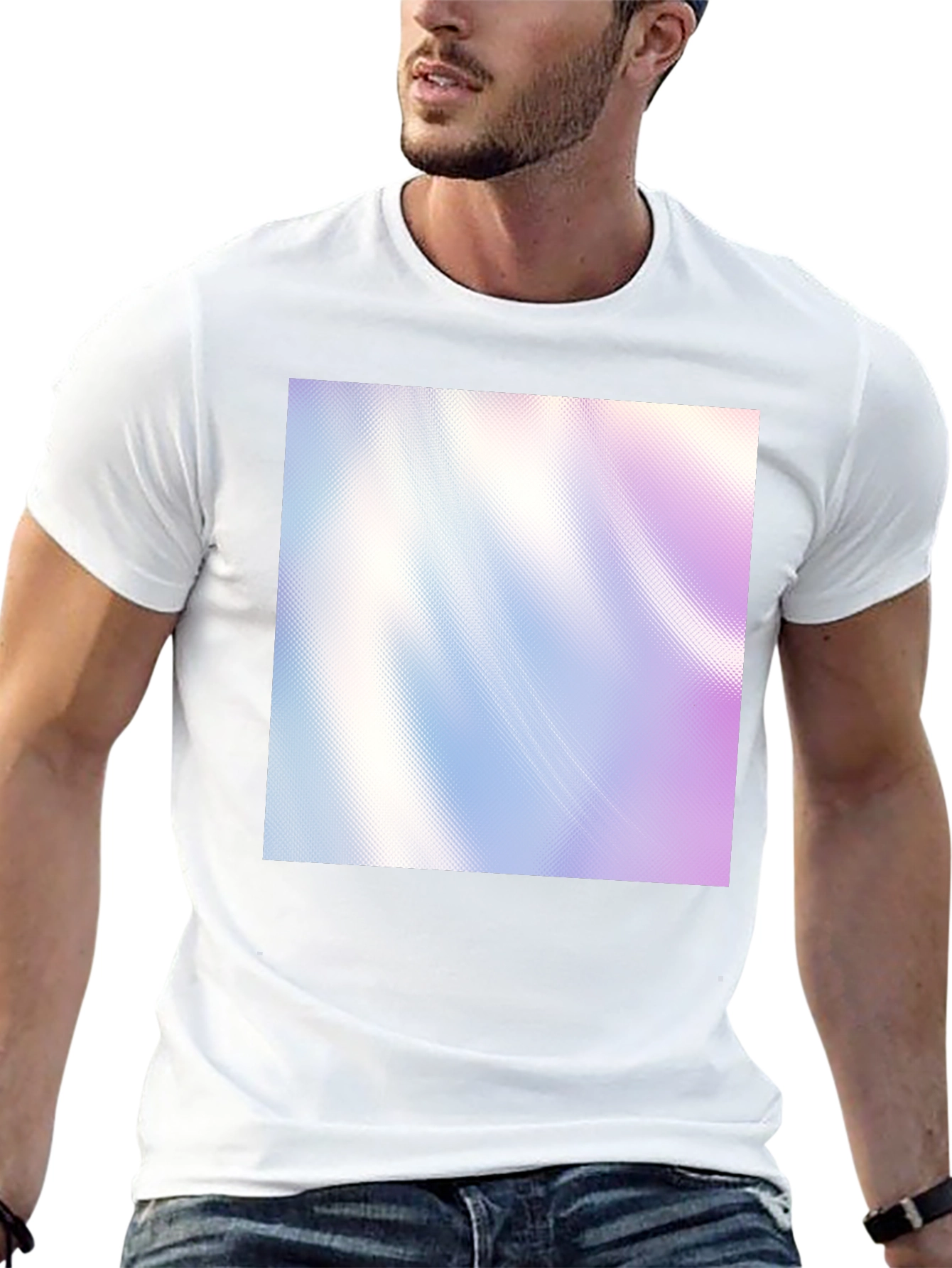 Modern Abstract Graphic Print Black T-Shirt
