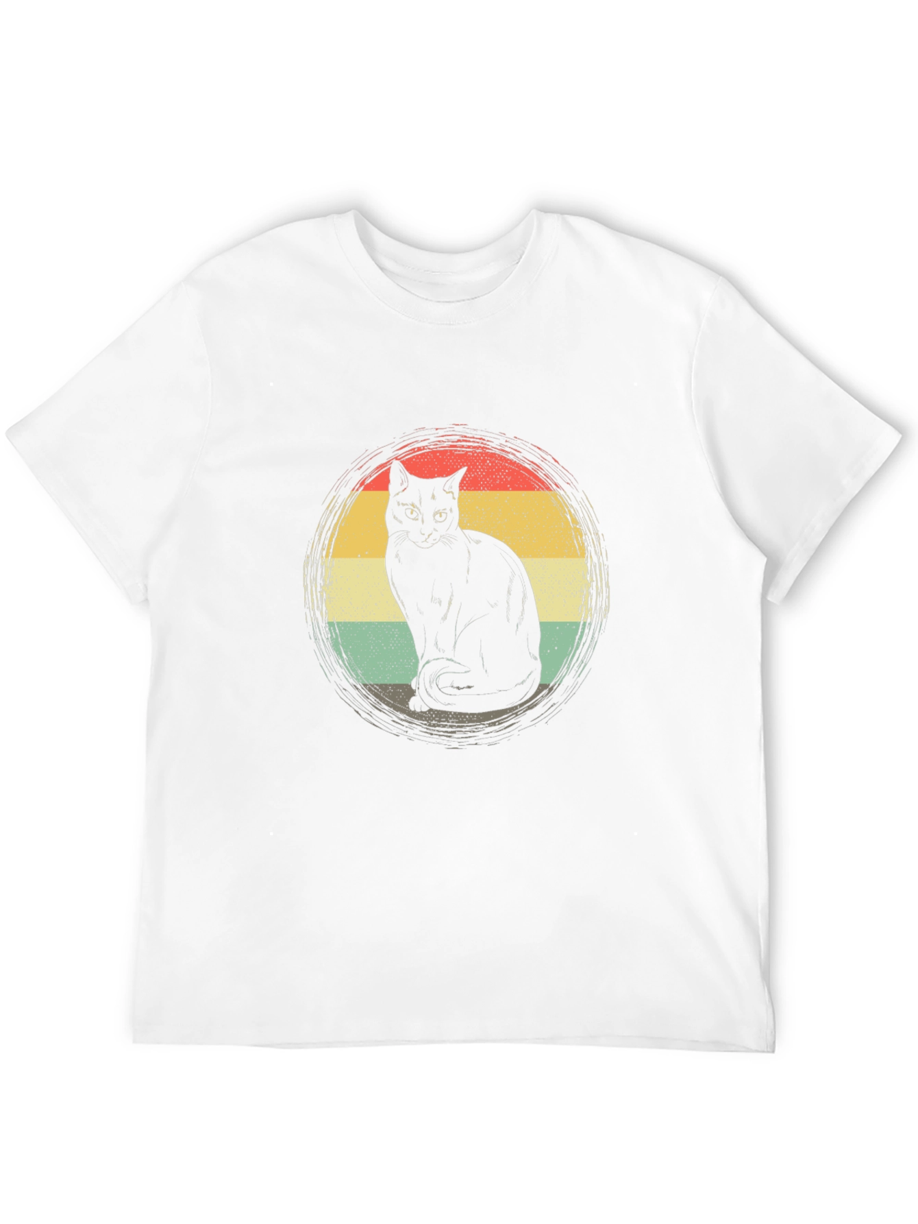 Retro Cat Graphic T-Shirt - Black