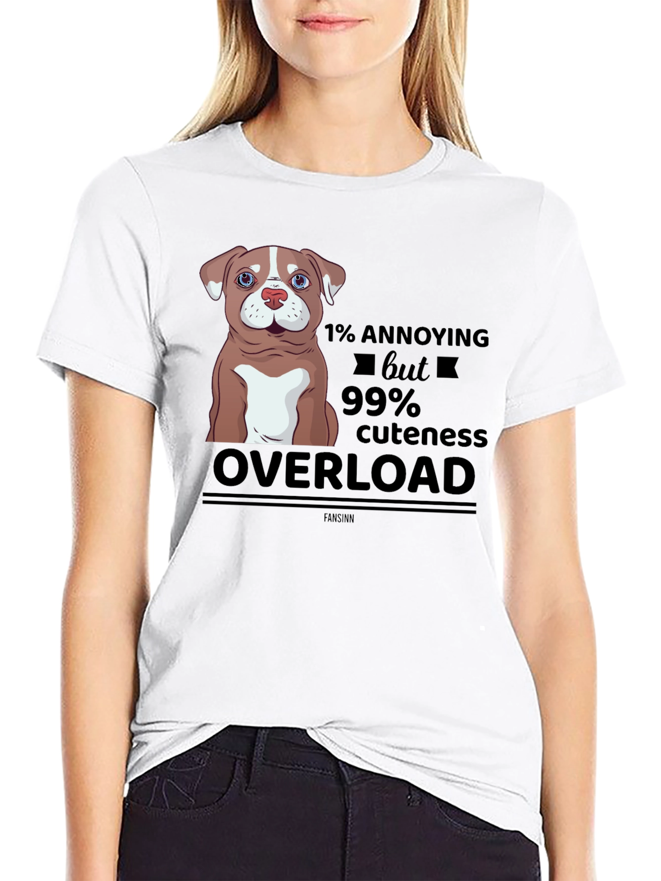 1% Annoying 99% Cute Dog T-Shirt – Funny Cute Dog Lover Tee