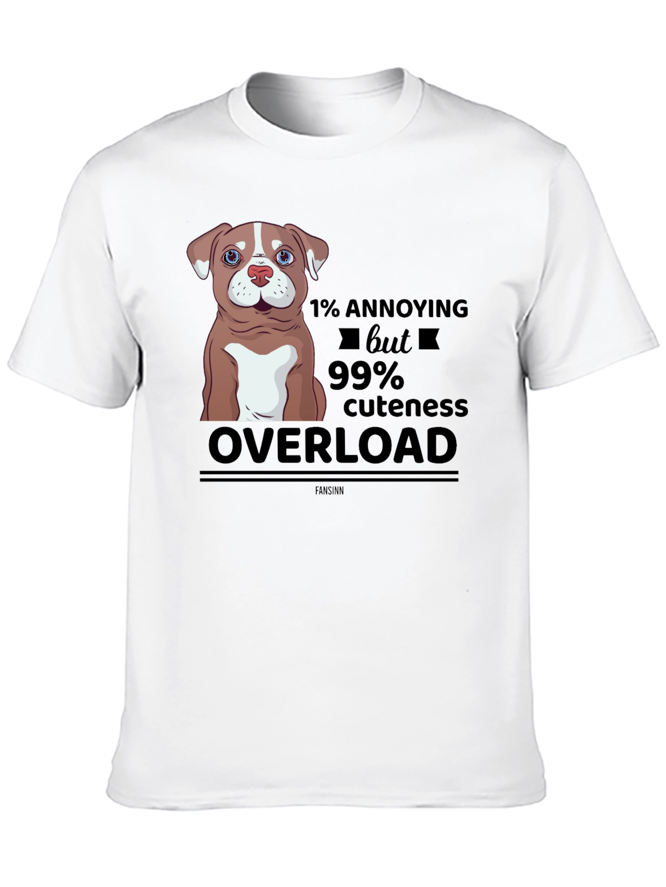 1% Annoying 99% Cute Dog T-Shirt – Funny Cute Dog Lover Tee