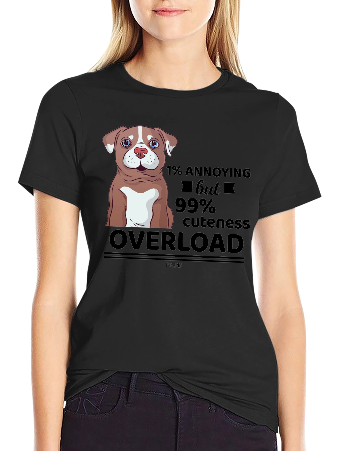 1% Annoying 99% Cute Dog T-Shirt – Funny Cute Dog Lover Tee