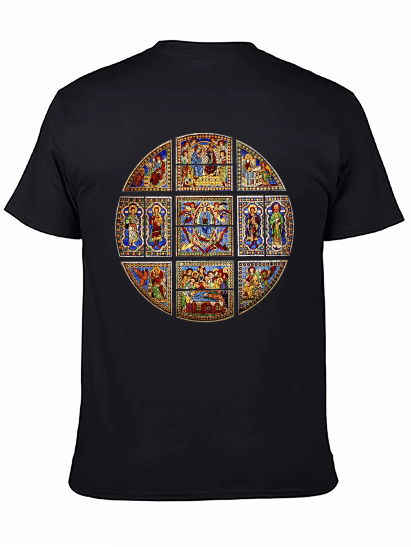 Stained Glass Art T-Shirt - Unique Religious Design