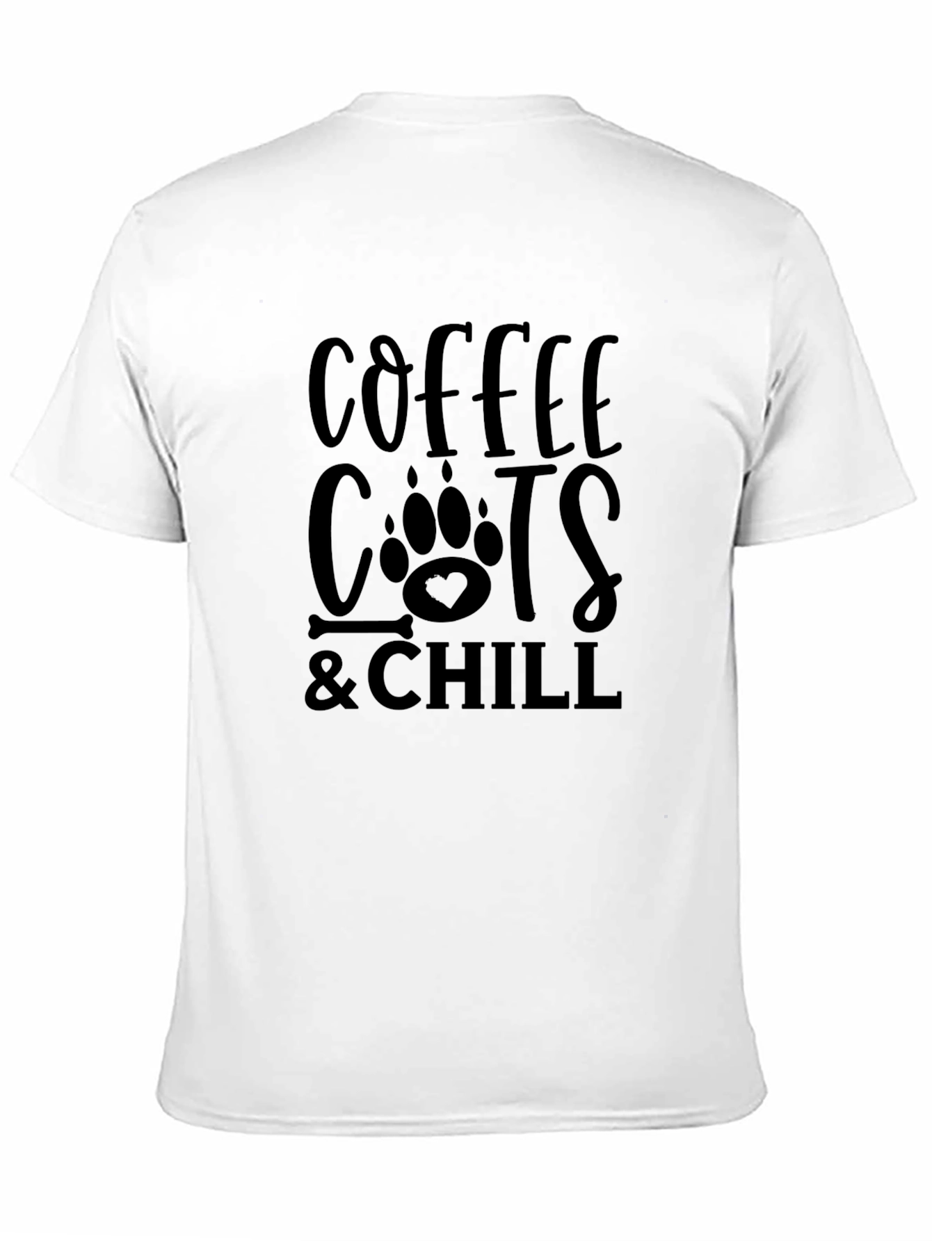 Coffee Cats & Chill Black Graphic T-Shirt