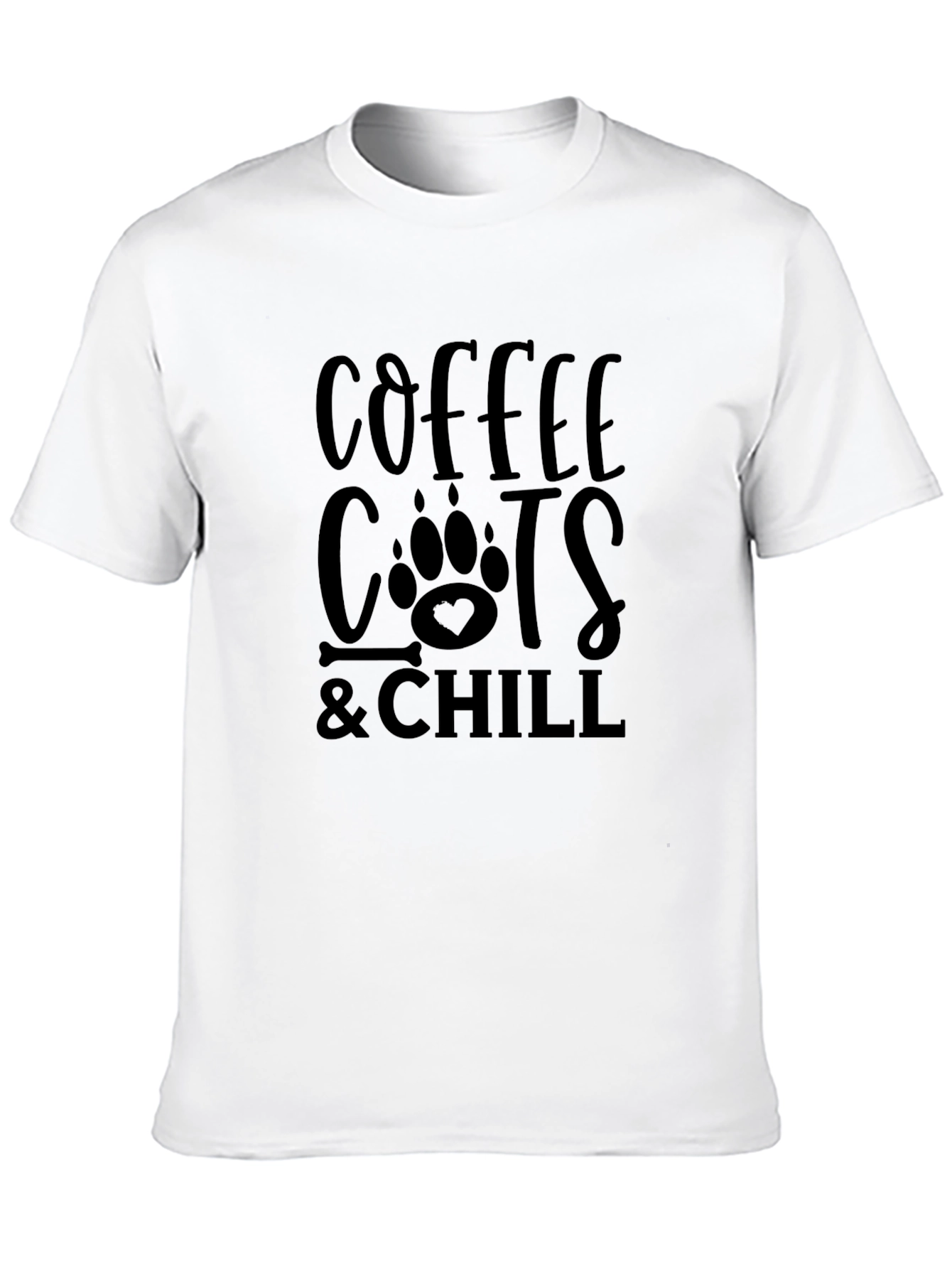 Coffee Cats & Chill Black Graphic T-Shirt