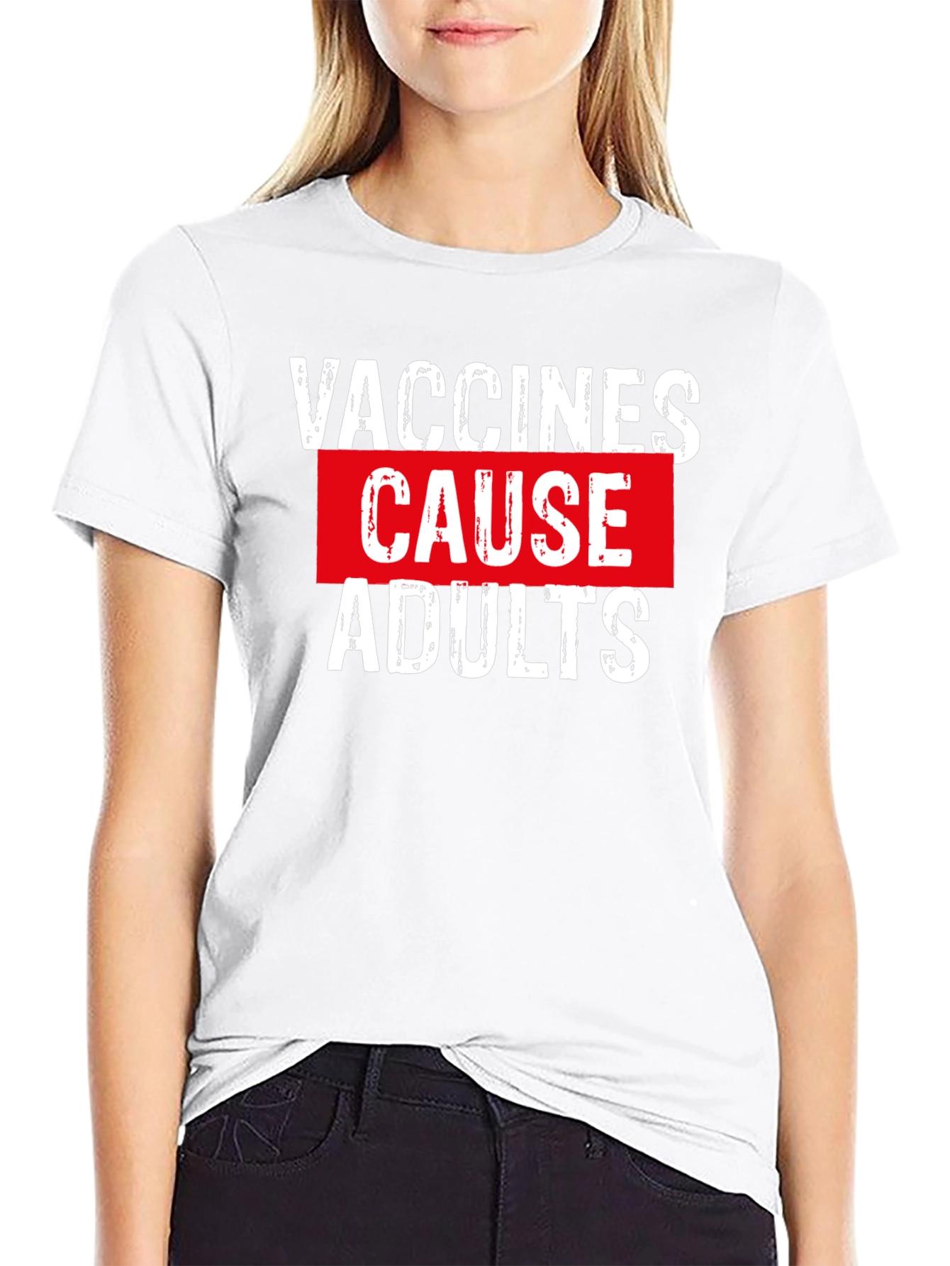 Vaccines Cause Adults Graphic Tee - Black