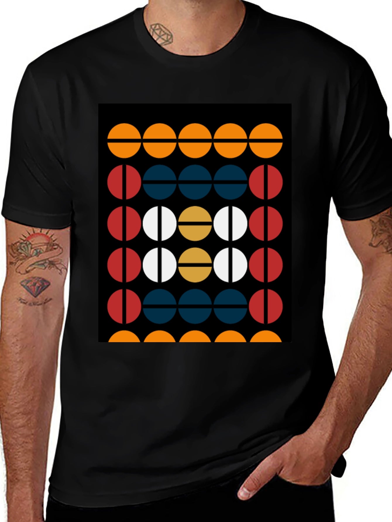 Modern Geometric Graphic Tee - Bold Design