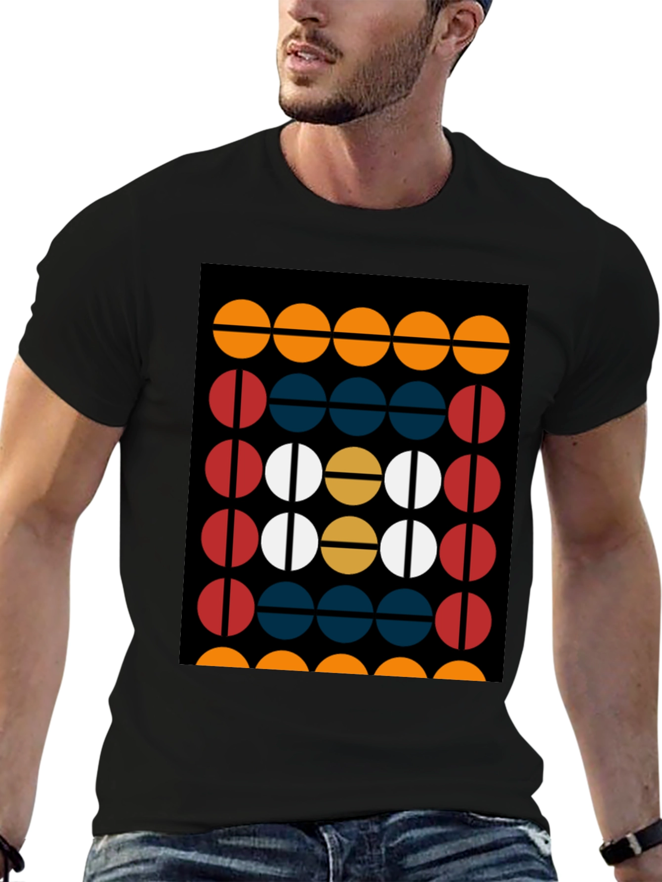 Modern Geometric Graphic Tee - Bold Design