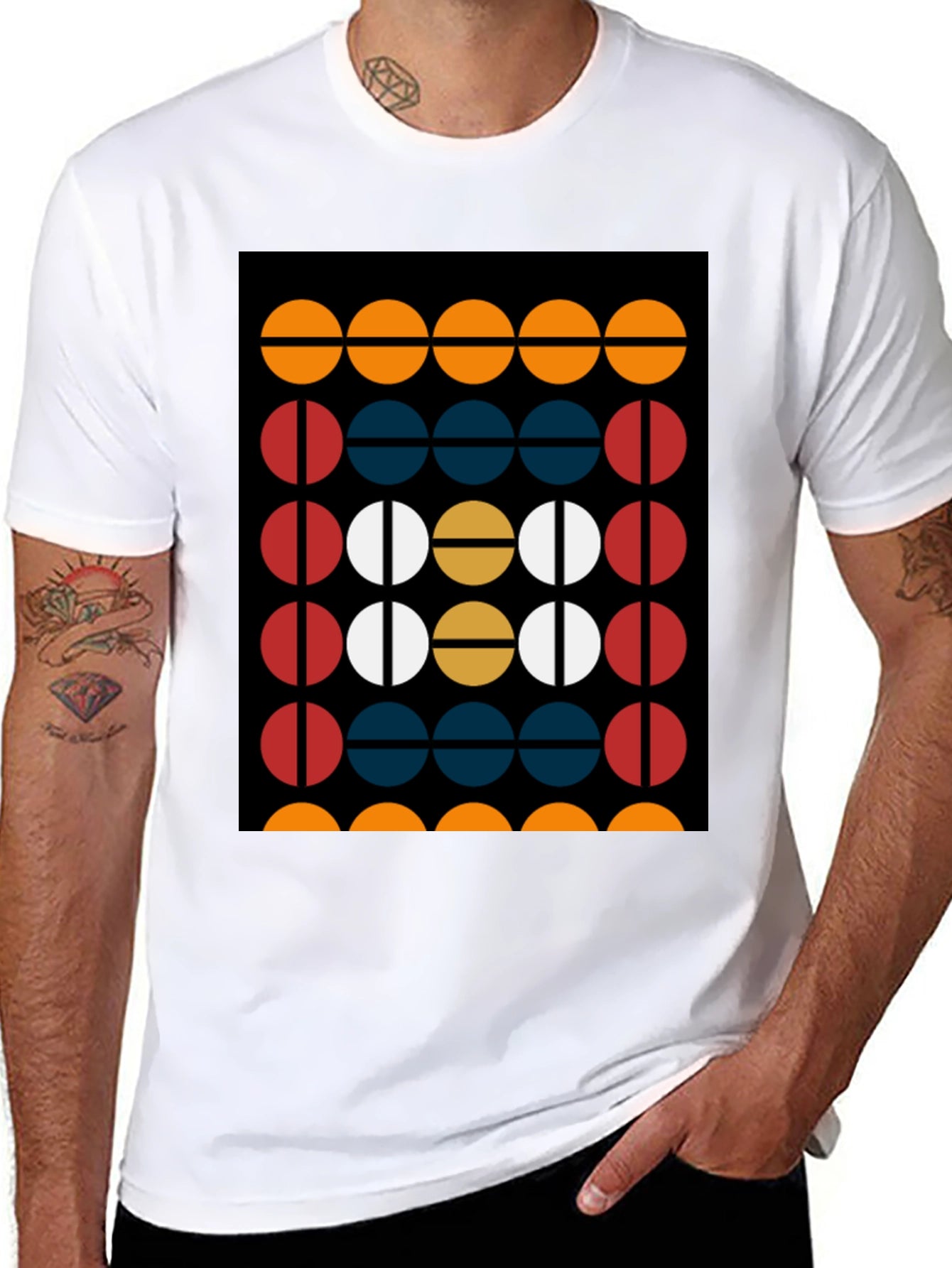 Modern Geometric Graphic Tee - Bold Design