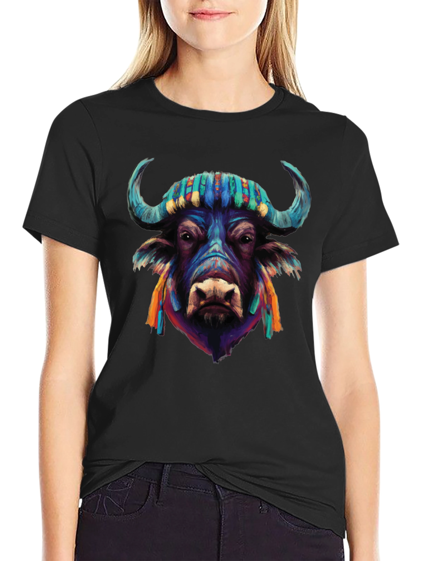 Vibrant Buffalo Graphic Tee - Stylish Mens T-Shirt