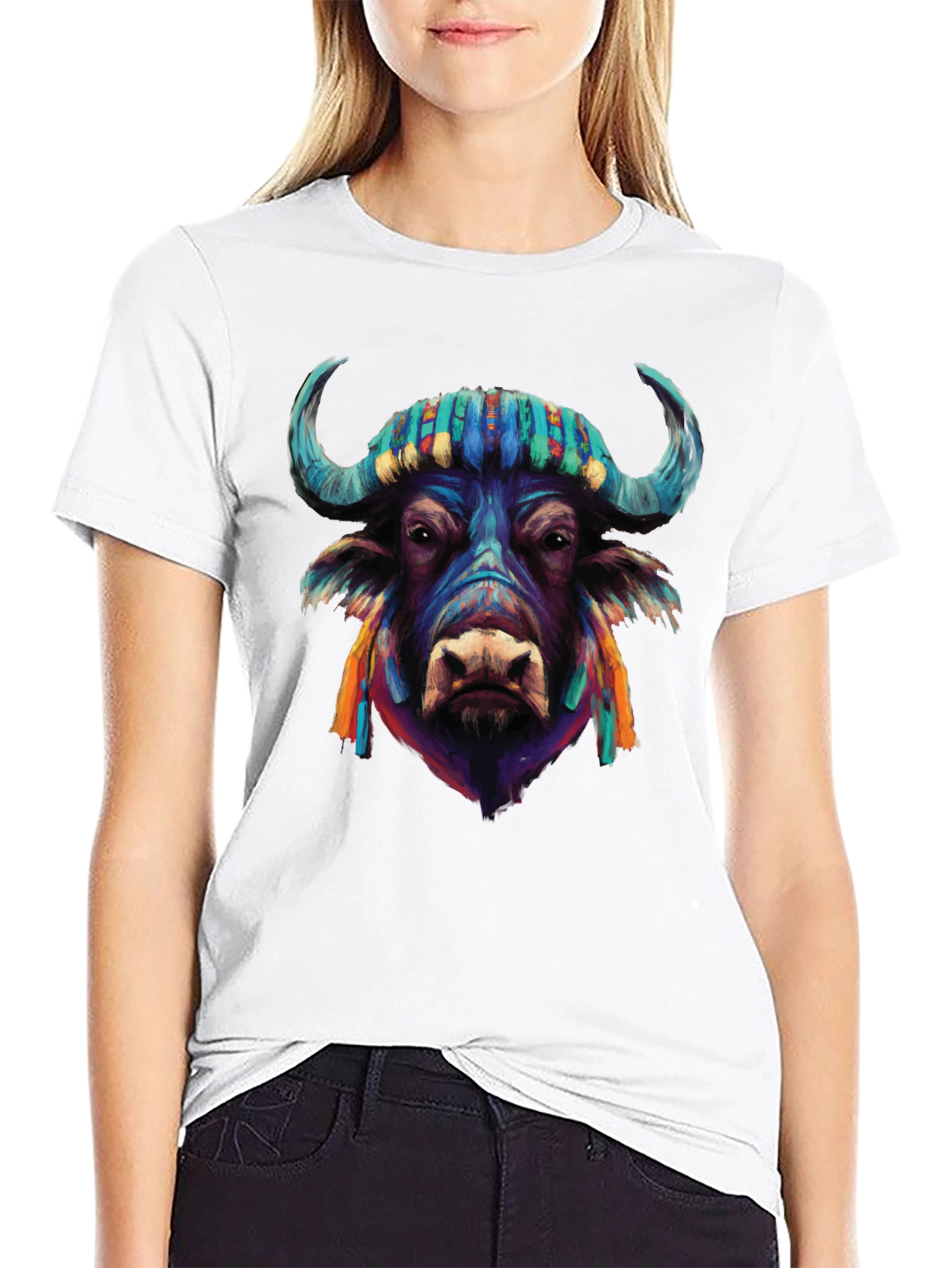 Vibrant Buffalo Graphic Tee - Stylish Mens T-Shirt