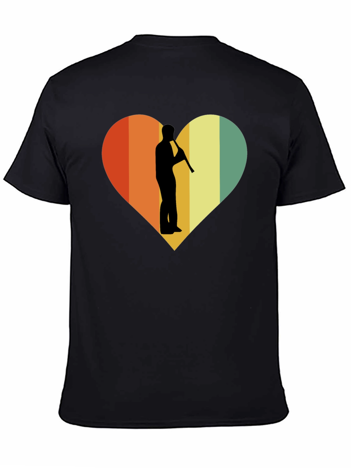 Retro Heart Flute Player Graphic Tee
