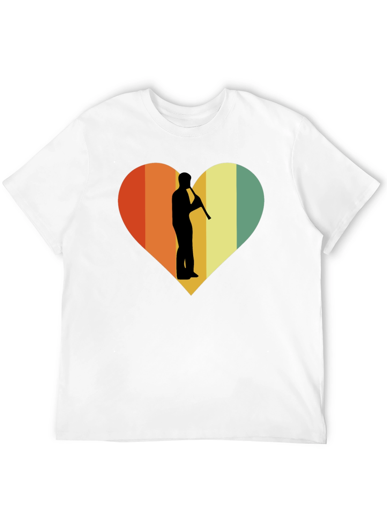 Retro Heart Flute Player Graphic Tee