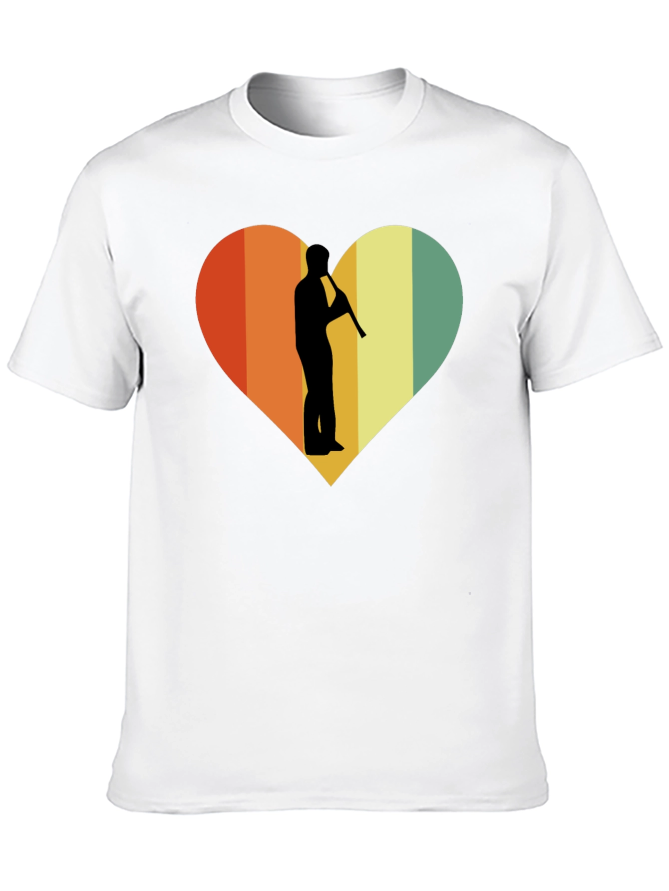 Retro Heart Flute Player Graphic Tee