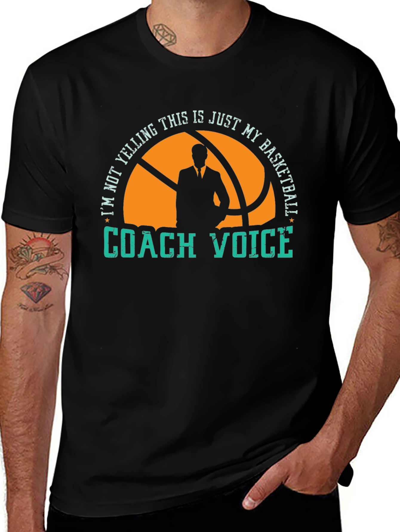 Basketball Coach T-Shirt - Im Not Yelling