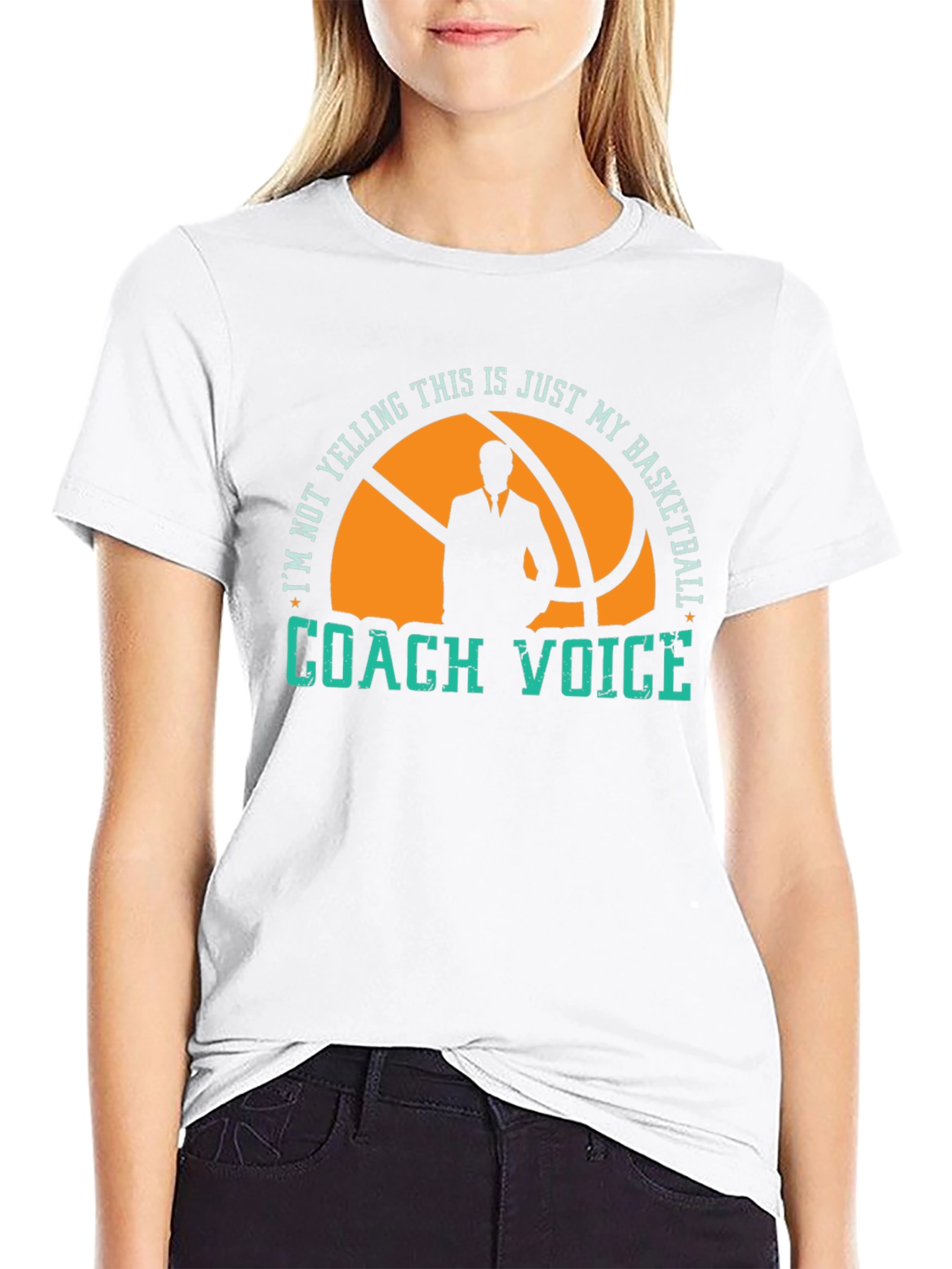 Basketball Coach T-Shirt - Im Not Yelling