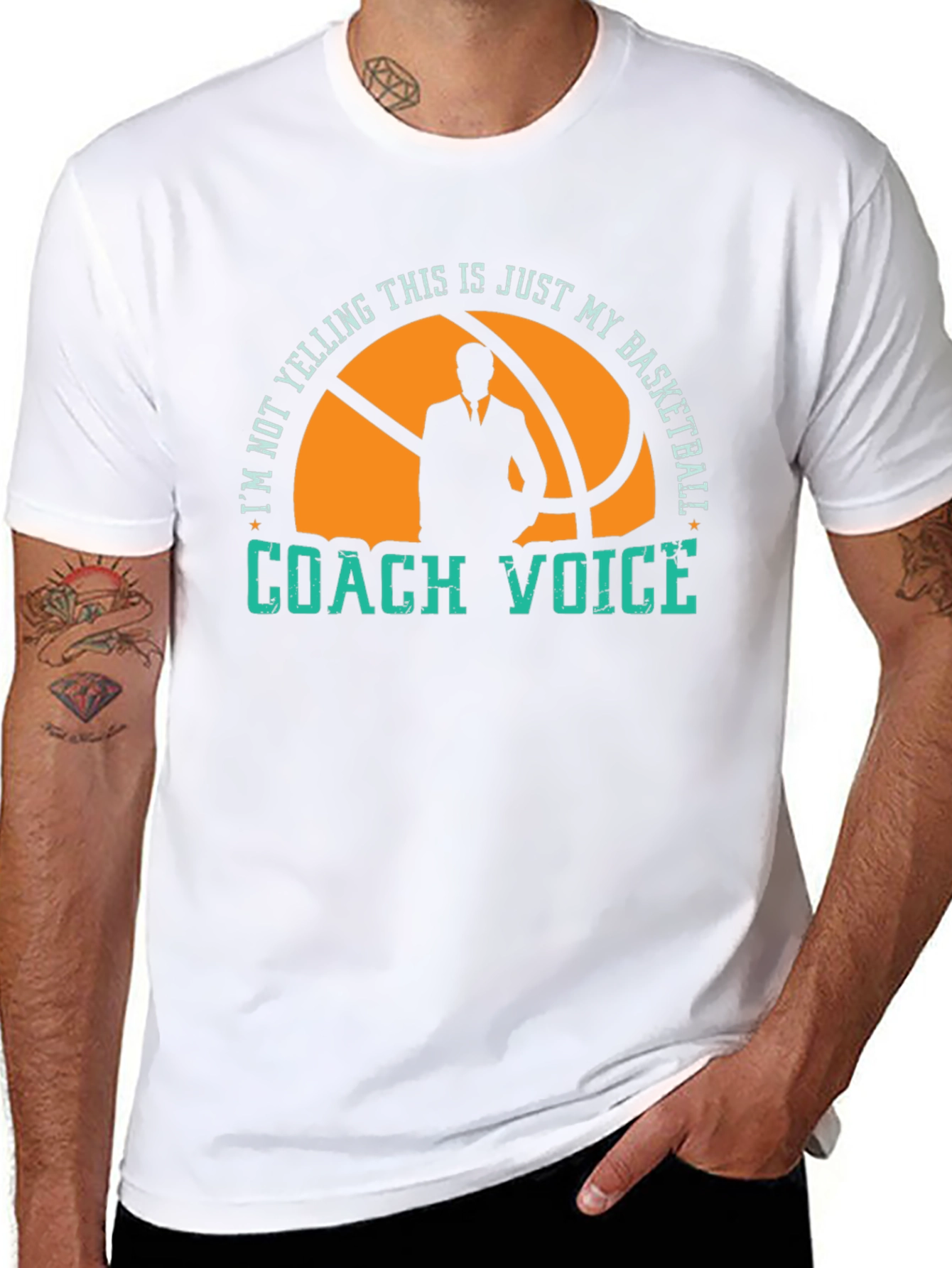 Basketball Coach T-Shirt - Im Not Yelling