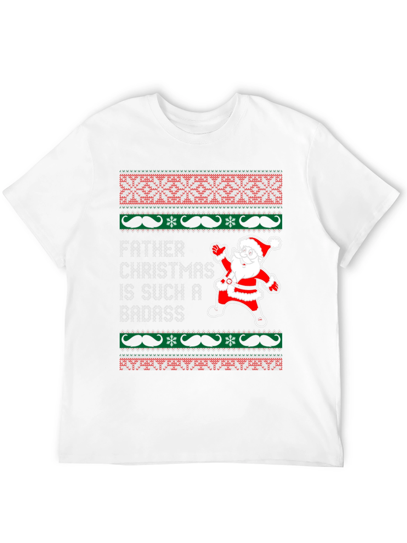 Father Christmas Badass Ugly Sweater Style T-Shirt