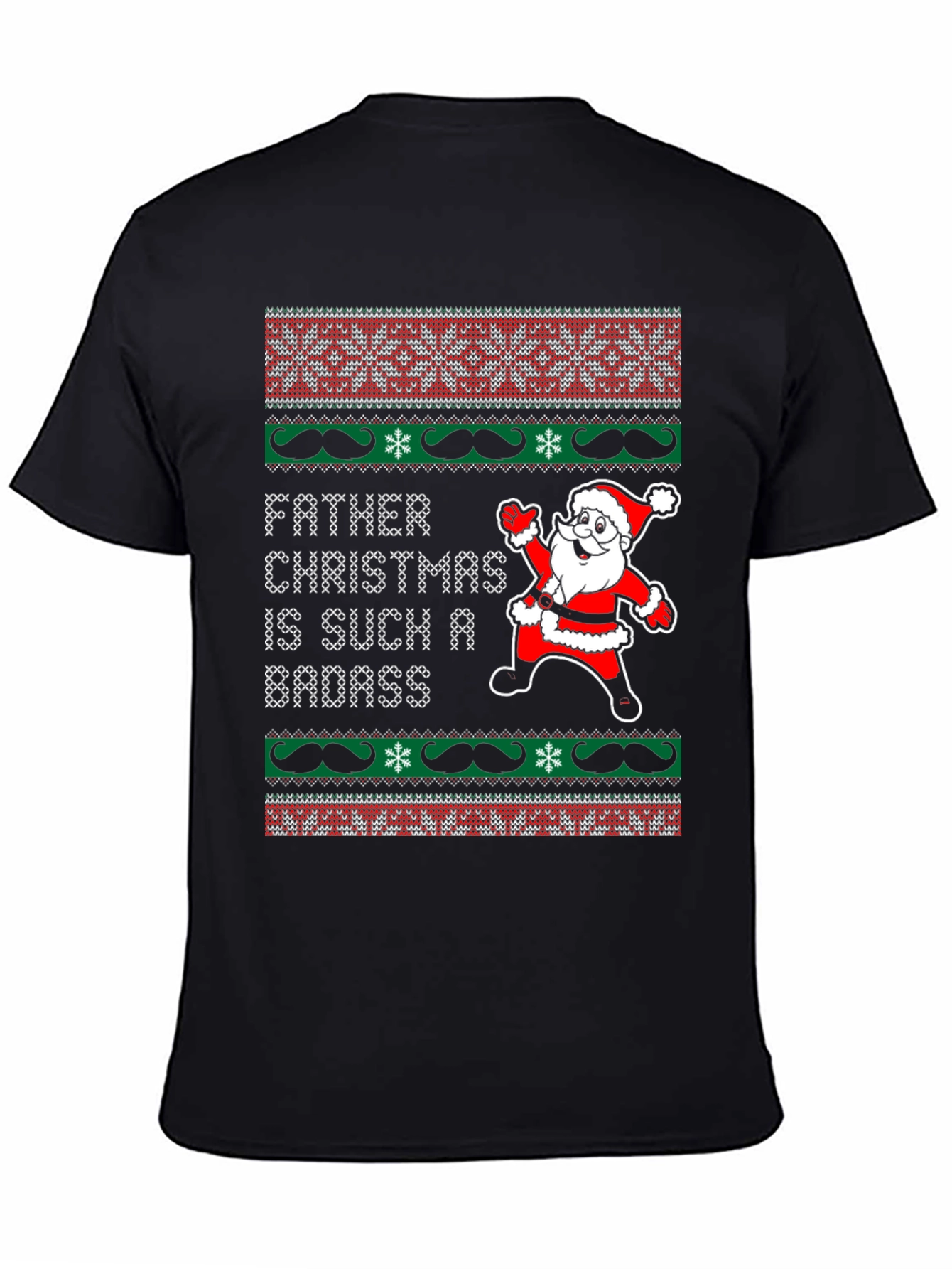 Father Christmas Badass Ugly Sweater Style T-Shirt