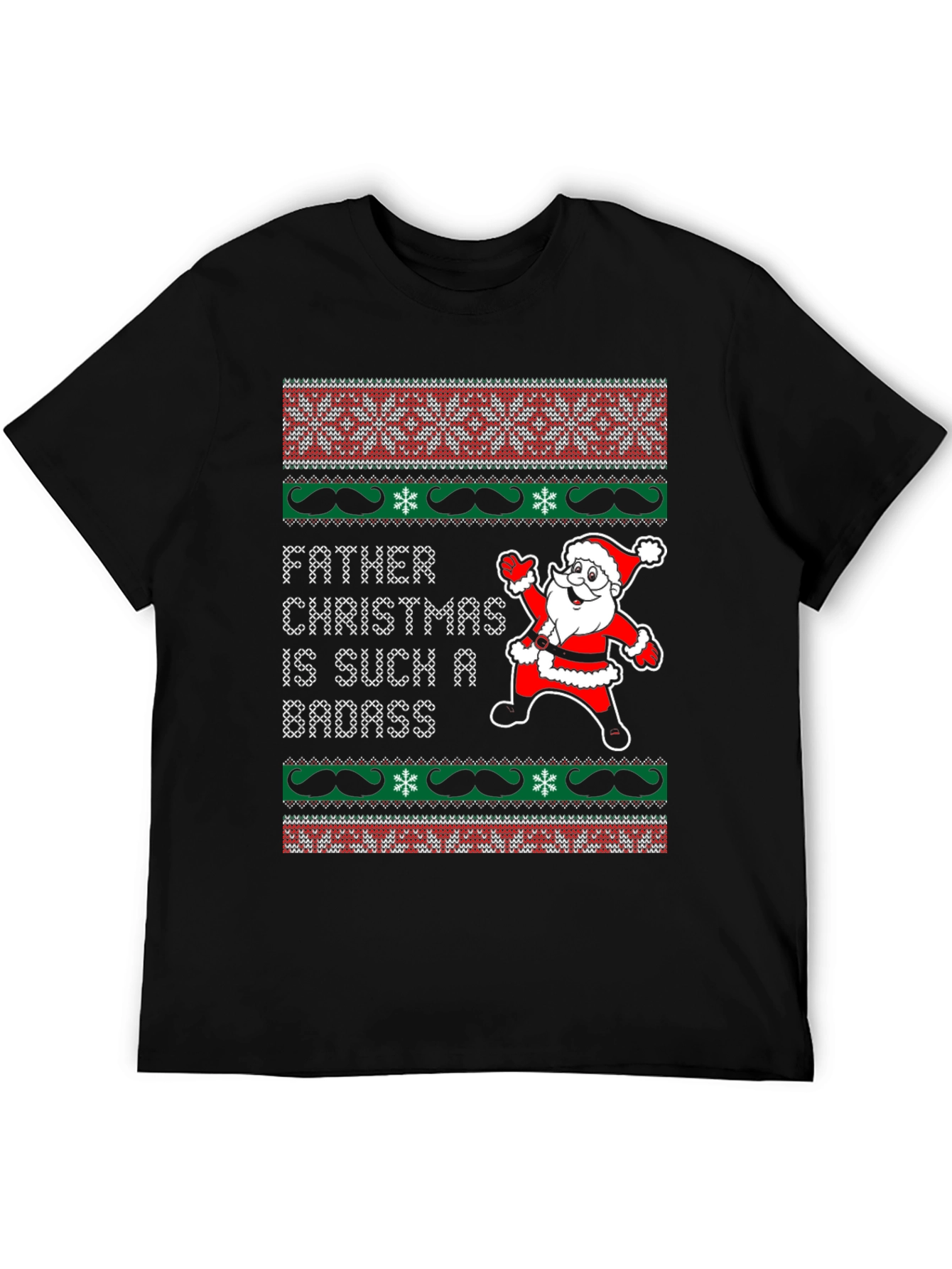 Father Christmas Badass Ugly Sweater Style T-Shirt