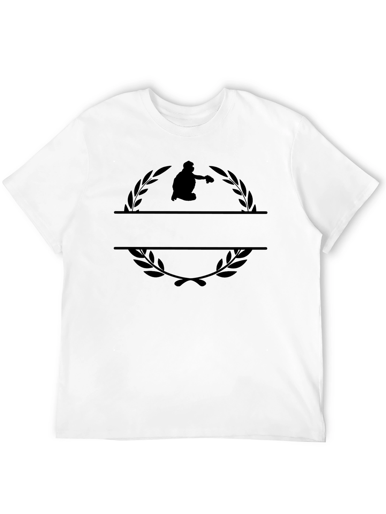 Customizable Silhouette Wreath T-Shirt - Black