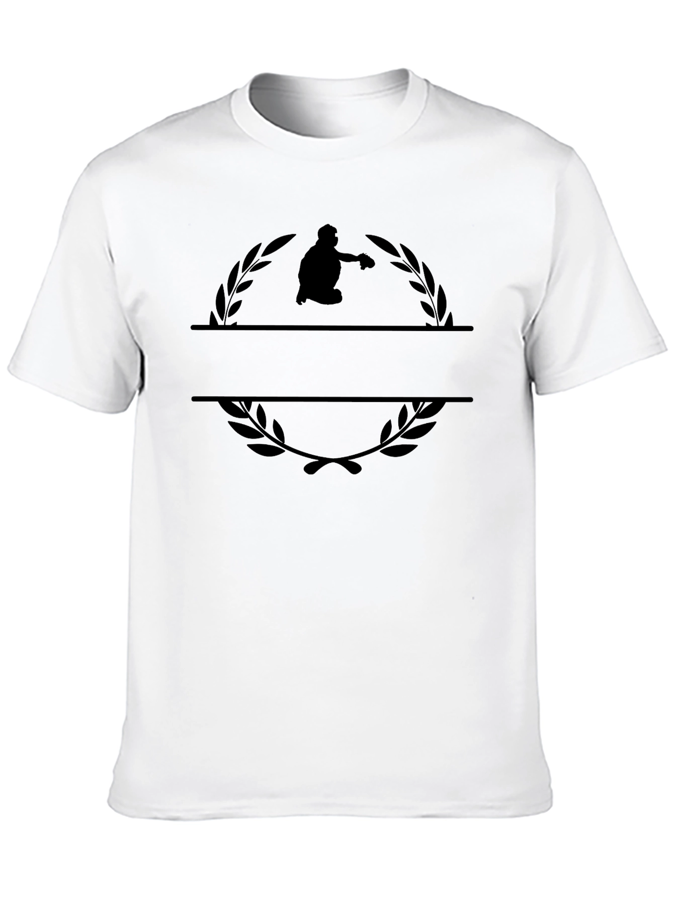 Customizable Silhouette Wreath T-Shirt - Black