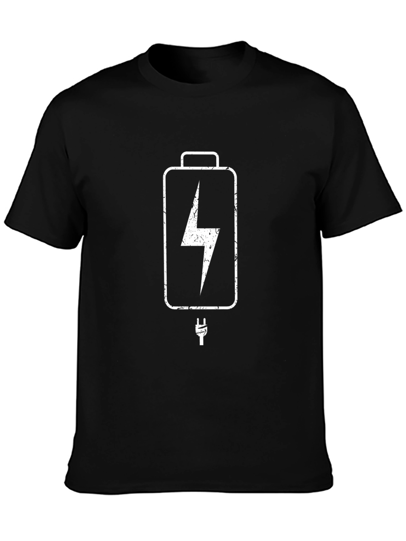 Battery Charge Graphic T-Shirt - Black Cotton Tee