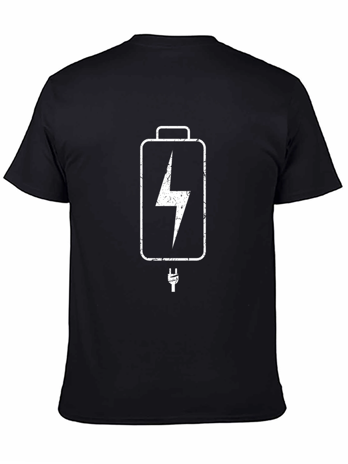 Battery Charge Graphic T-Shirt - Black Cotton Tee