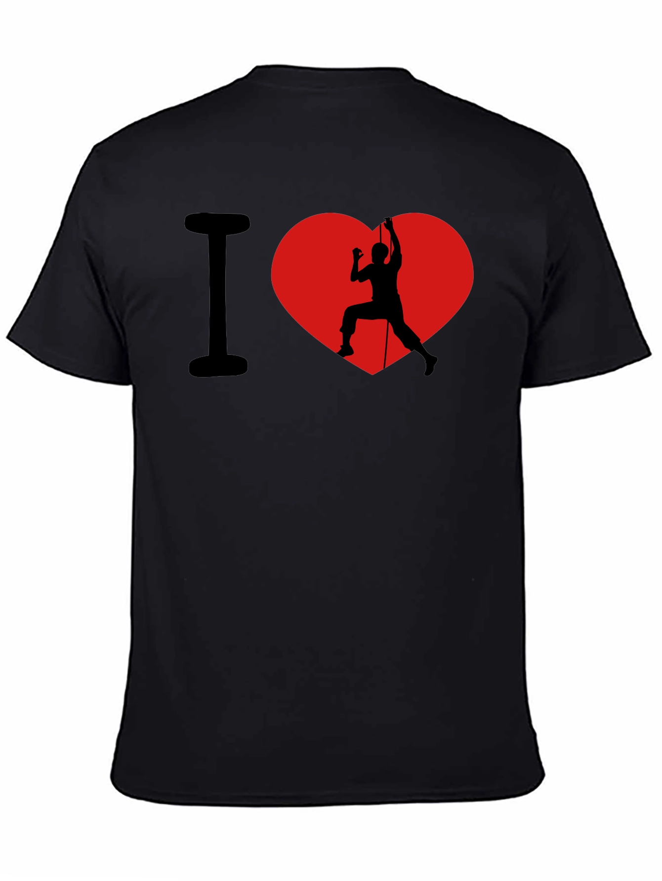 I Heart Rock Climbing Black Graphic T-Shirt