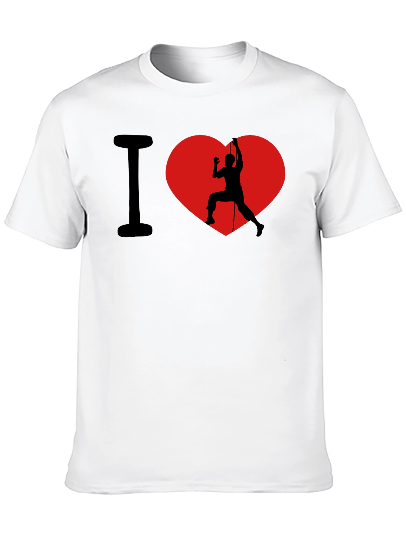 I Heart Rock Climbing Black Graphic T-Shirt