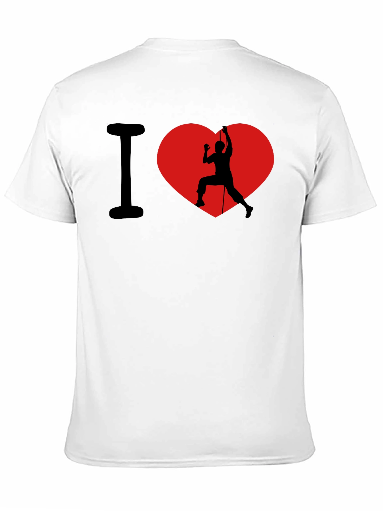 I Heart Rock Climbing Black Graphic T-Shirt
