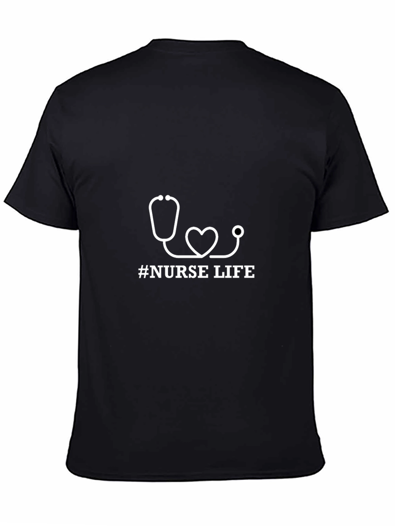 Nurse Life Black T-Shirt - Stethoscope Graphic Tee