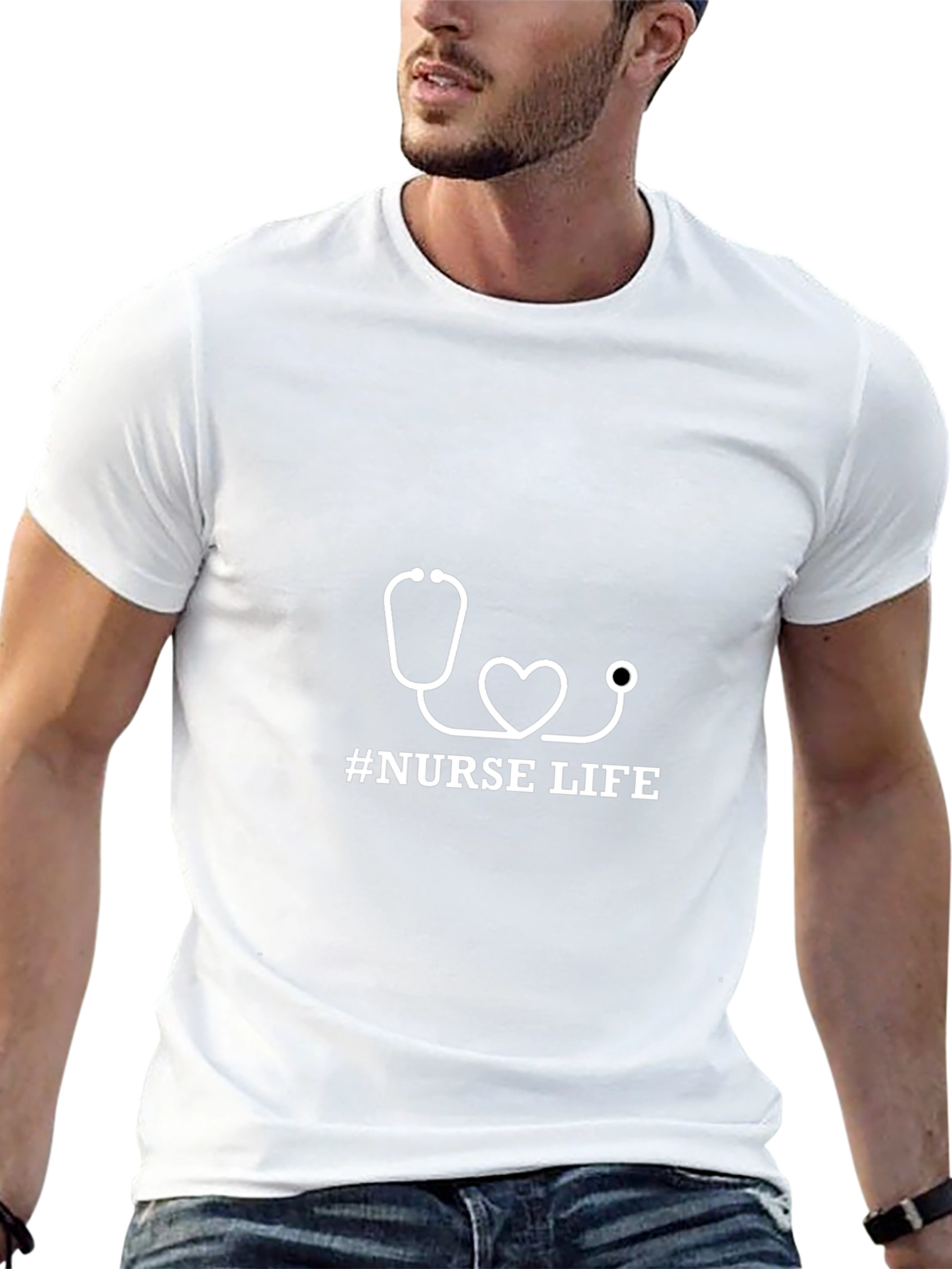 Nurse Life Black T-Shirt - Stethoscope Graphic Tee