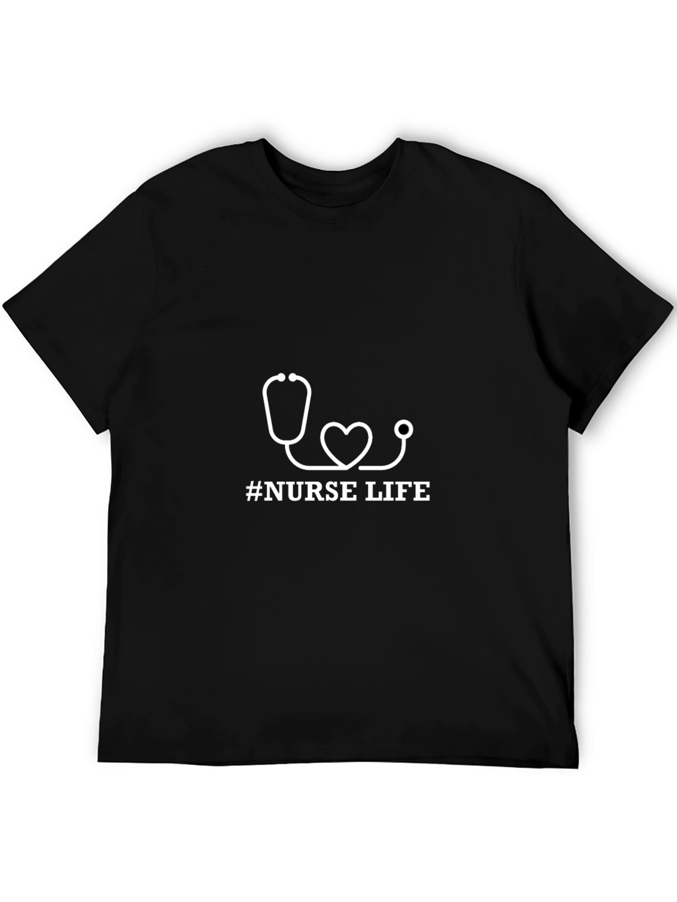 Nurse Life Black T-Shirt - Stethoscope Graphic Tee