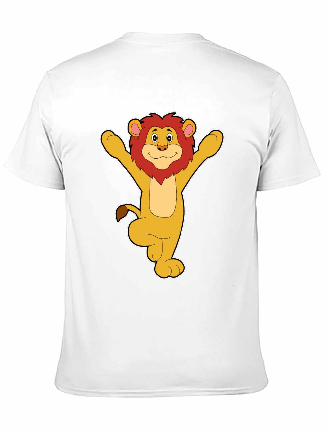 Cartoon Lion Graphic Black T-Shirt