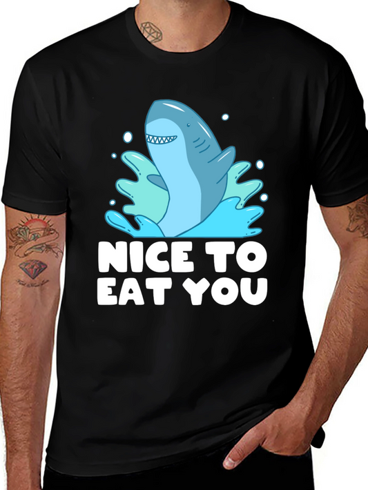 Funny Shark Graphic Tee - Nice To Eat You