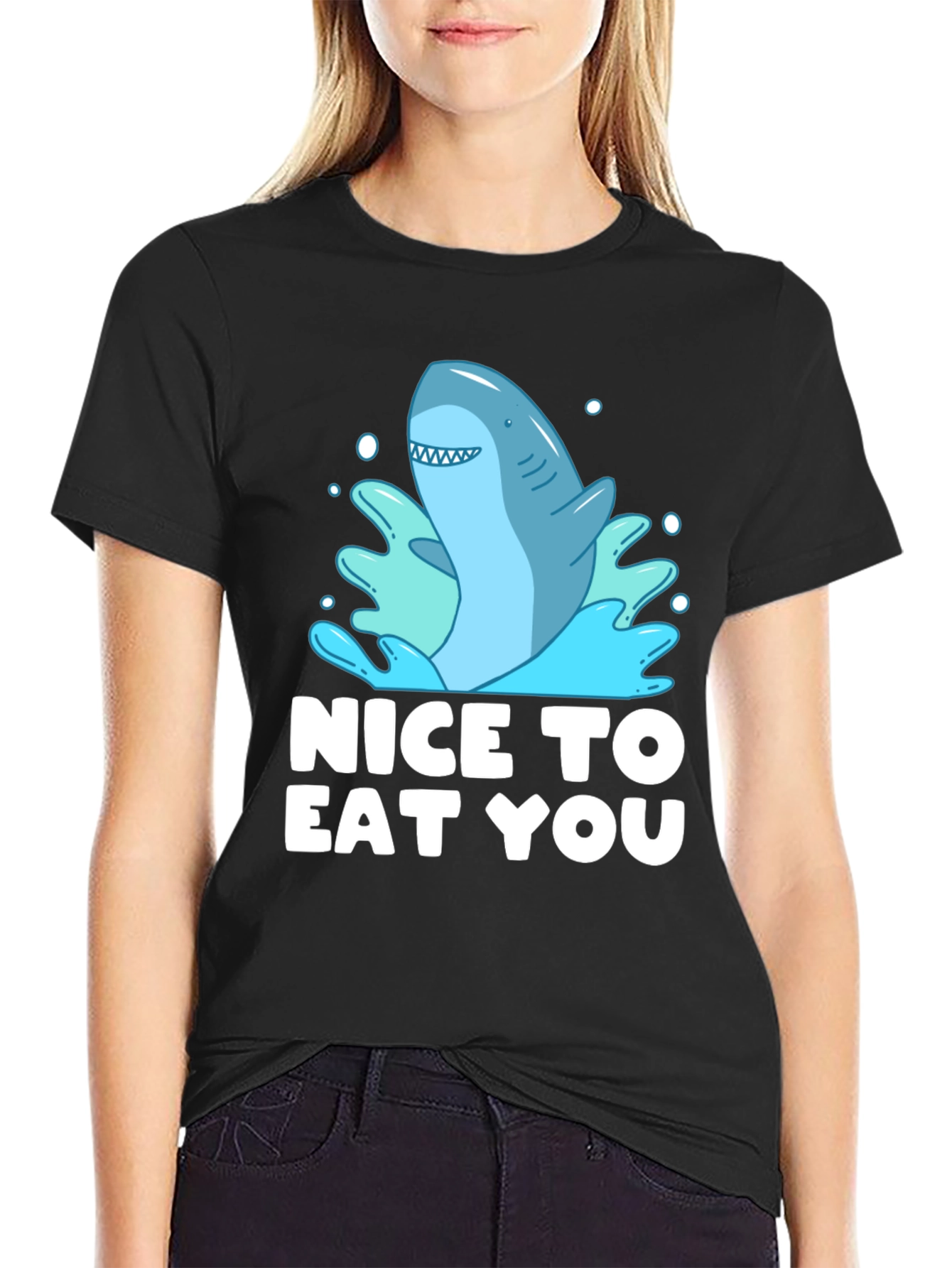 Funny Shark Graphic Tee - Nice To Eat You