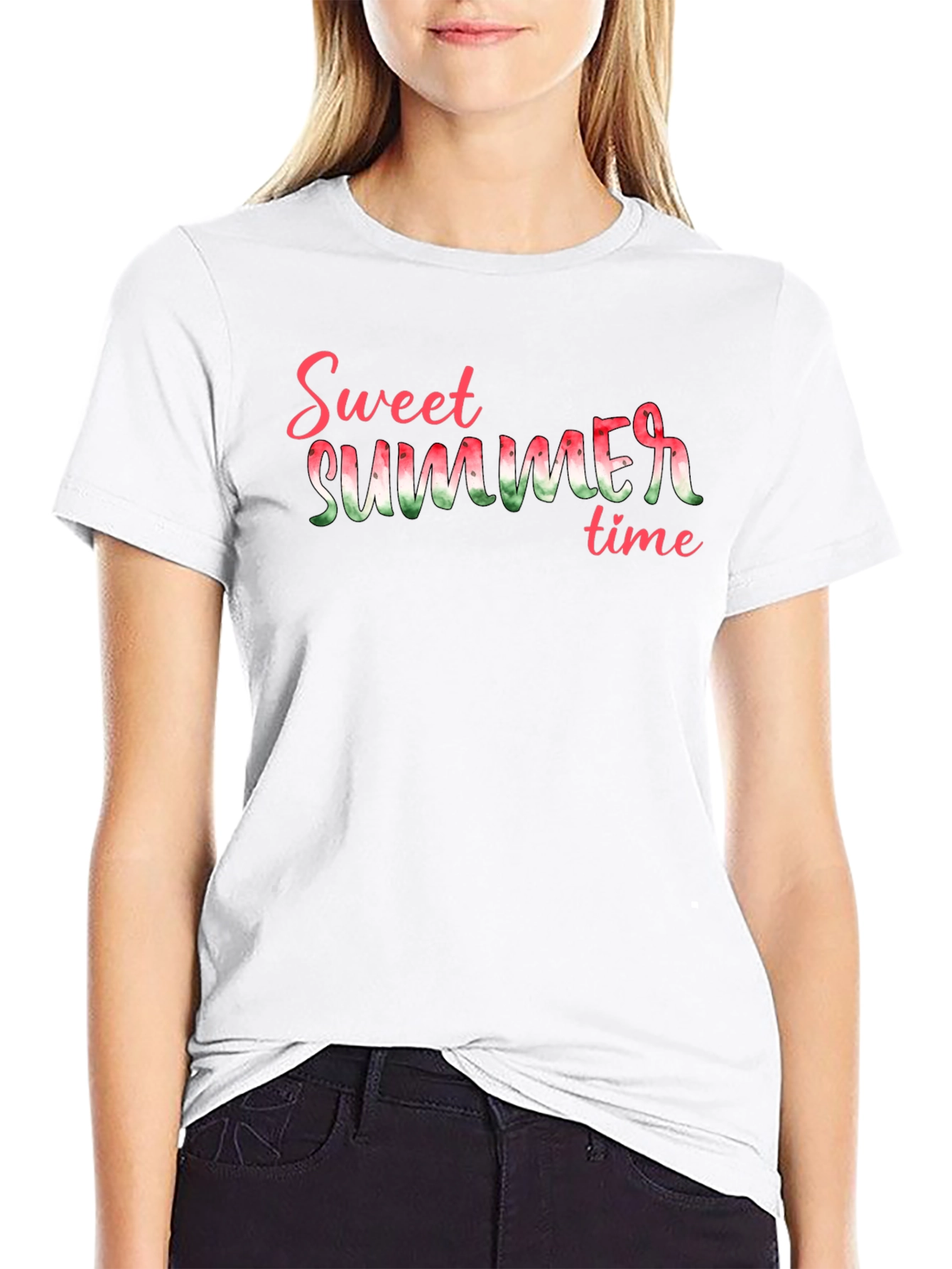 Sweet Summer Time Graphic Tee - Black Cotton T-Shirt
